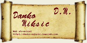 Danko Mikšić vizit kartica